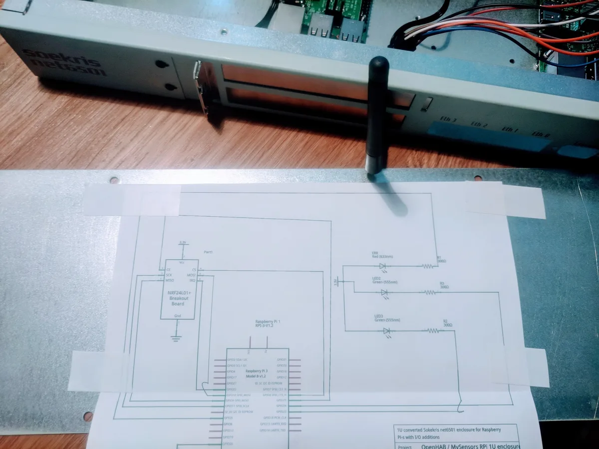Schematics, mounted on the inside