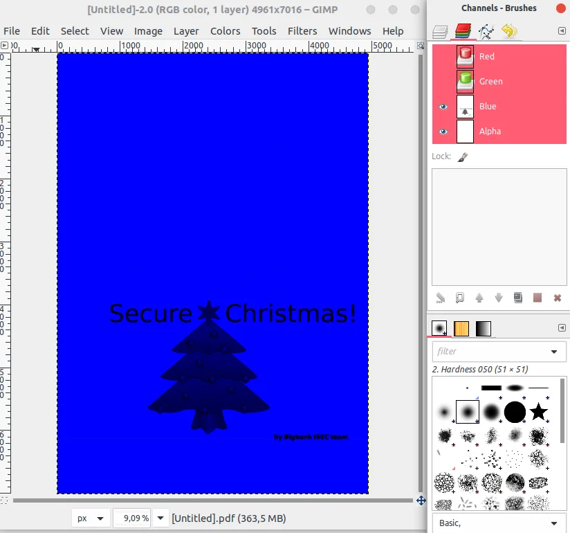 Card scan in Gimp