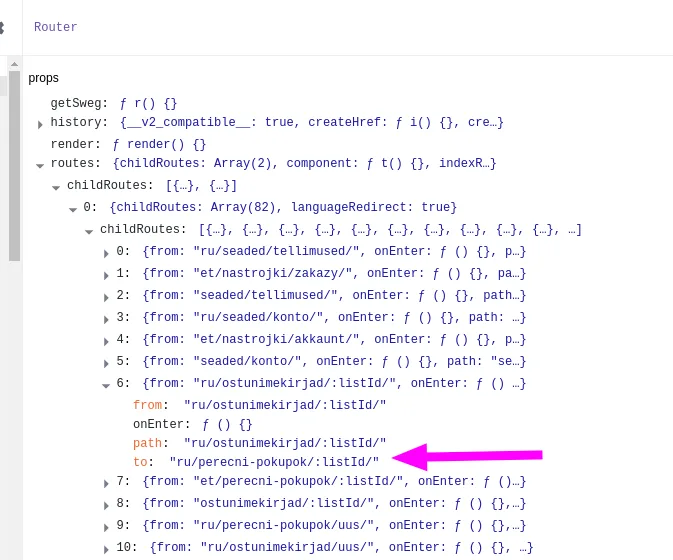 React routes