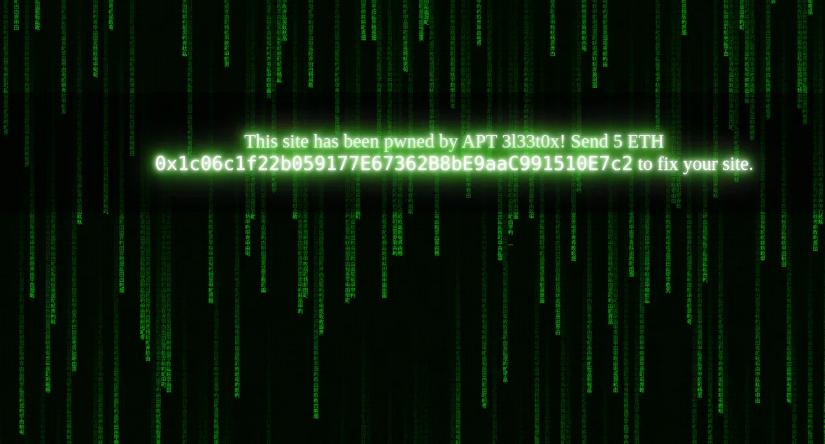Hacked website
