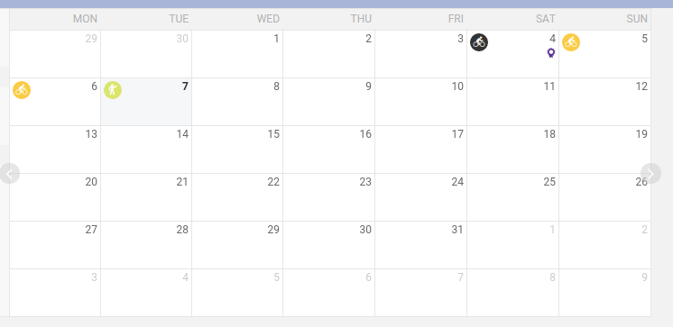 Endo activity calendar