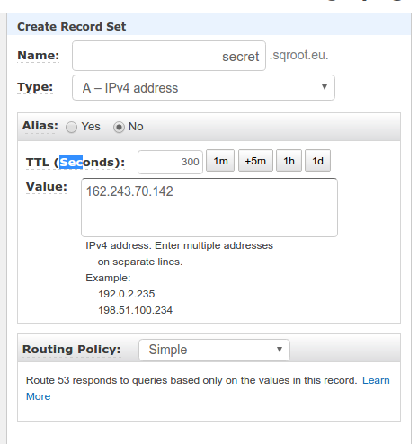 Create a DNS record