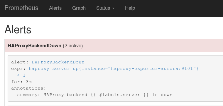 HAProxy back-end down alert