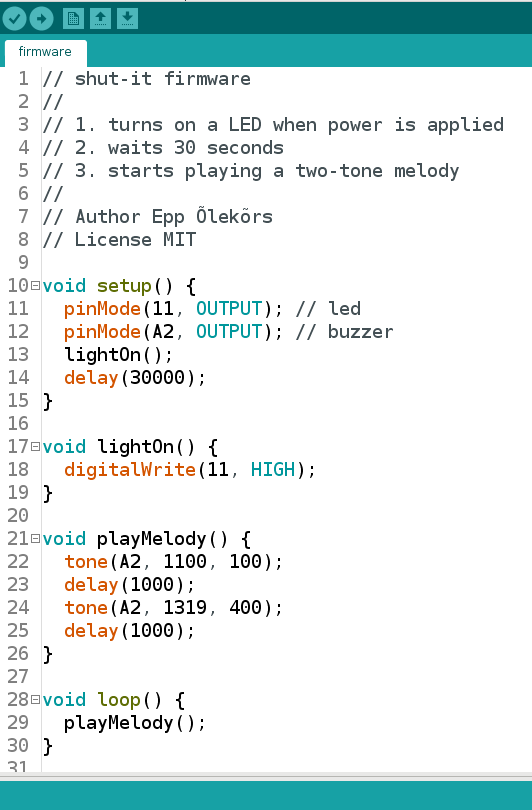 Arduino code