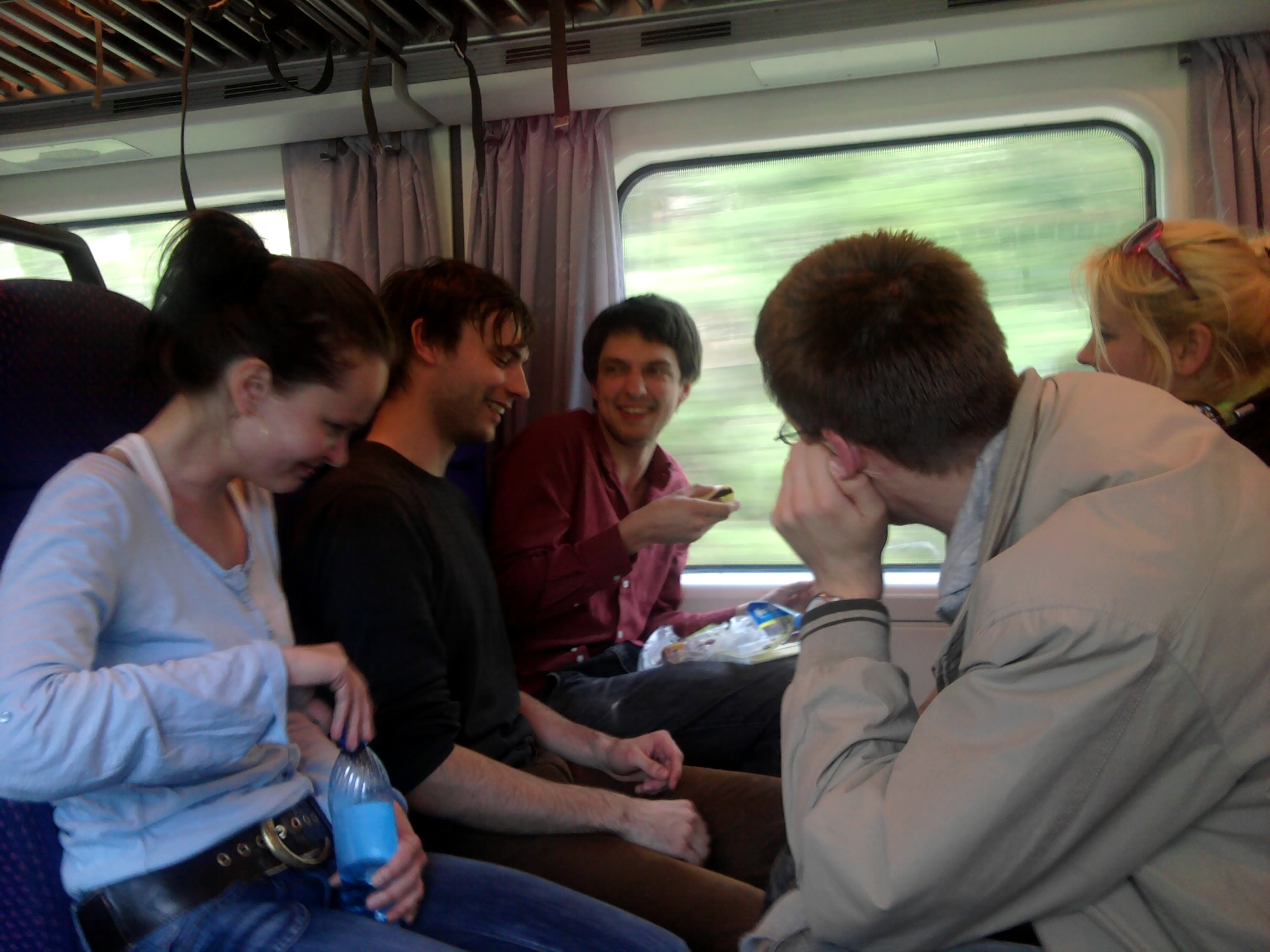 Jaa!, on a train to Tampere