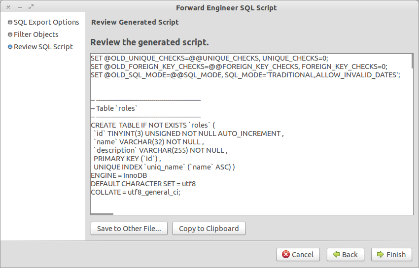 Generate SQL